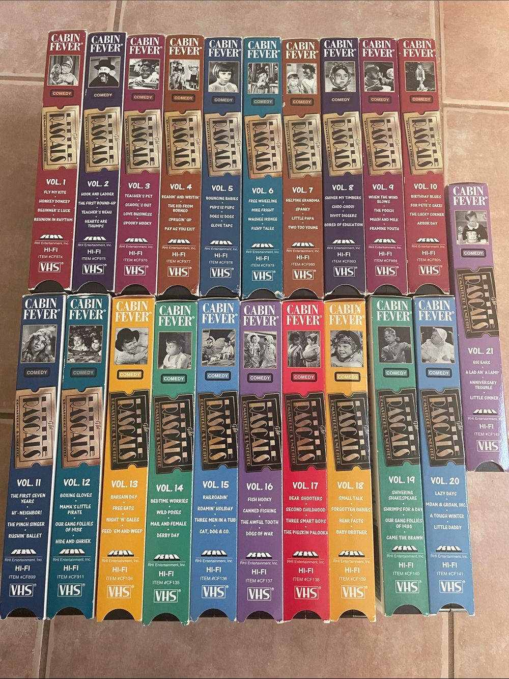 THE LITTLE RASCALS CABIN FEVER COMPLETE SET VOLUMES 1 - 21  VHS VERY GOOD